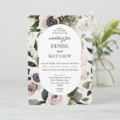 Witte Anemoon op Sneeuwwitje bruiloft Kaart (Staand voorkant)