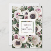 Witte Anemoon op Sneeuwwitje Save The Date Kaart (Voorkant)