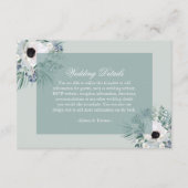 witte anemoon salie groene bruiloft details kaart (Voorkant)