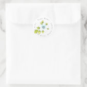 Witte anenpen en Waterverf Bloemlabels Ronde Sticker (Tas)