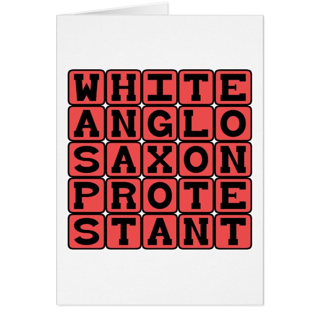 Witte Angelsaksische protestant, WASP (Voorkant)