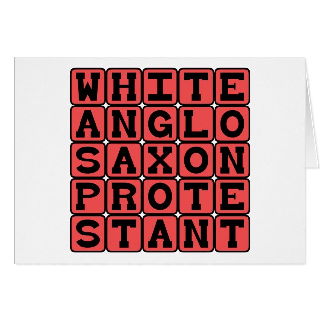 Witte Angelsaksische protestant, WASP (Voorkant Horizontaal)