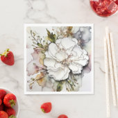 Witte anjer alcohol inkt abstract servet (Insitu)