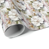 Witte anjer alcohol inkt kunst cadeaupapier (Rol Hoek)