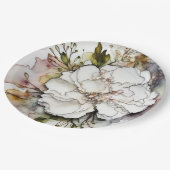 Witte anjer alcoholinkt Abstract Papieren Bordje (Gekanteld)