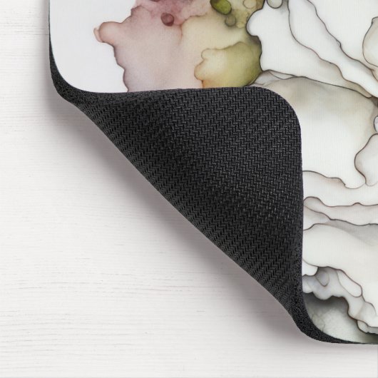 Witte anjer alcoholinkt muismat (Hoek)