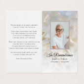 Witte Anjer Bloemen Begrafenis Gebed Visitekaartje (Buitenkant ongevouwen)