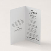 Witte Anjer Bloemen Begrafenis Gebed Visitekaartje (Binnen)