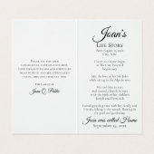 Witte Anjer Bloemen Begrafenis Gebed Visitekaartje (Binnenkant ongevouwen)