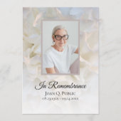 Witte Anjer Bloemen Begrafenis Service Programmakaart (Voorkant)