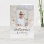 Witte anjer bloemen begrafenisdienst gevouwen programma (Voorkant)