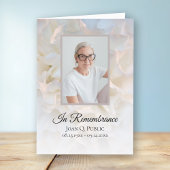 Witte anjer bloemen begrafenisdienst gevouwen programma