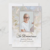 Witte Anjer Bloemen Dood Jubileum Memorial Kaart (Voorkant)