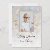 Witte Anjer Bloemen Levende Begrafenis Partij Kaart (Voorkant)