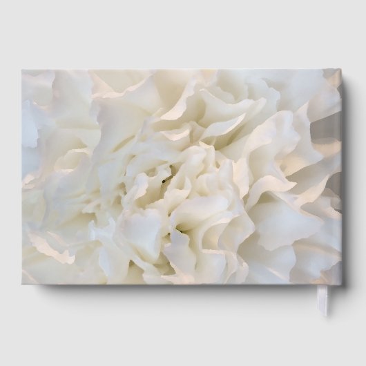 Witte anjer bloemen viering van het leven gastenboek (Achterkant)