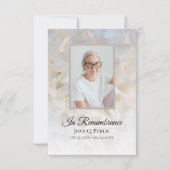 Witte anjer bloemenbegrafenis gedenkteken sympathi bedankkaart (Voorkant)