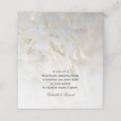 Witte anjer Floral Wedding Charity Favors Plaatskaartje (Buitenkant ongevouwen)
