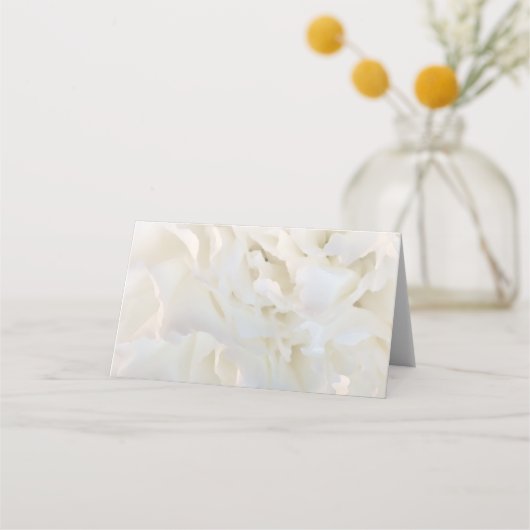 Witte anjer Floral Wedding Charity Favors Plaatskaartje (Achterkant)