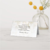 Witte anjer Floral Wedding Charity Favors Plaatskaartje (Voorkant)