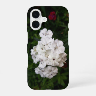 Witte anjerbloemen iPhone 16 hoesje