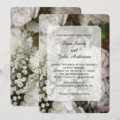 Witte anjers & Baby's Breath bruiloft Kaart (Voorkant / Achterkant)