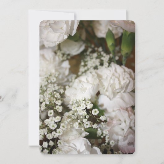 Witte anjers & Baby's Breath bruiloft Kaart (Achterkant)