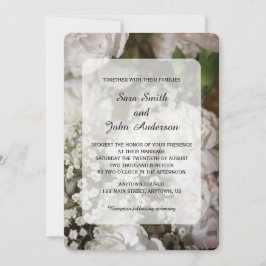 Witte anjers & Baby's Breath bruiloft Kaart