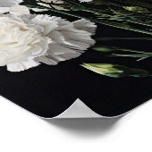 Witte anjers Bloemen Art Print Poster (Hoek)