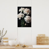 Witte anjers Bloemen Art Print Poster (Keuken)