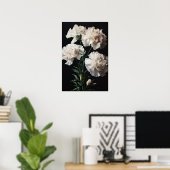 Witte anjers Bloemen Art Print Poster (Thuiskantoor)