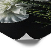 Witte anjers Bloemen Art Print Poster (Hoek)