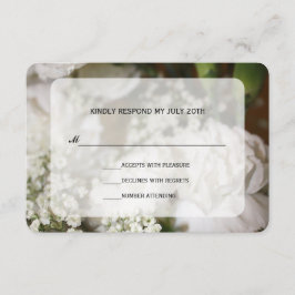 Witte anjers en baby's RSVP Kaartje