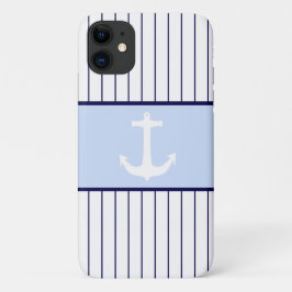 Witte Anker Kapitein Blauwe Strepen Zee Oceaan Case-Mate iPhone Case