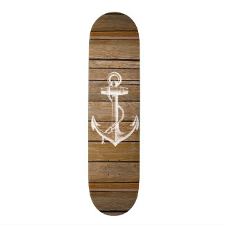 Witte anker roestbruin hout persoonlijk skateboard