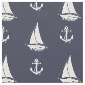 Witte anker/witte zweefboot silhouet stof (Close Up)