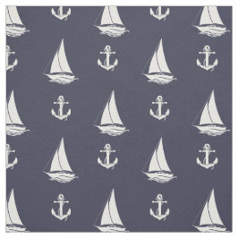 Witte anker/witte zweefboot silhouet stof