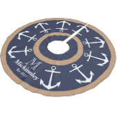 Witte ankers en bruine touwen Nautische familienaa Kerstboom Rok (Gekanteld)