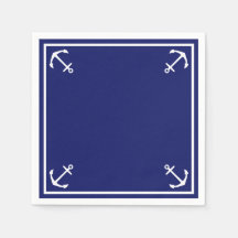 Witte ankers op blauwe aanpasbare cocktail