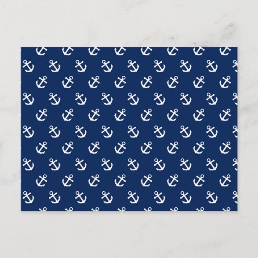 Witte ankers op Navy Blue Briefkaart (Voorkant)