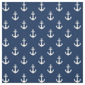 Witte ankers op Navy Blue Stof (Swatch)