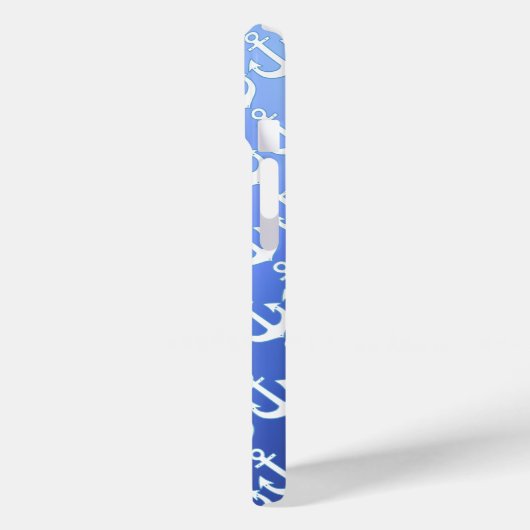 Witte Ankers op zacht blauw Case-Mate iPhone Case (Achterkant / Links)