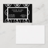 Witte Ankers Zwart Achtergrond Patroon Visitekaartje (Voorkant / Achterkant)