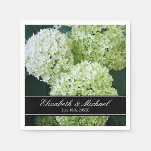 Witte Annabelle Hortensia's bruiloft gepersonalise Servet