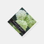 Witte Annabelle Hortensia's bruiloft gepersonalise Servet (Hoek)