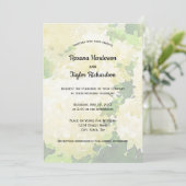 Witte Annabelle Hydrangeas bruiloft uitnodiging (Staand voorkant)