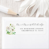 Witte annemonbloemen etiket (Insitu)