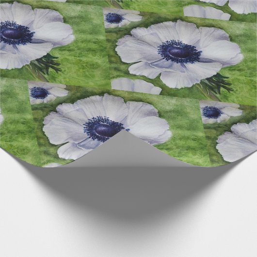 Witte annemonventilator cadeaupapier (Hoek)