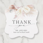 Witte Anthurium Bloemen Bruiloft Dank u Bedankjes Labels (Voorkant)