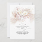 Witte Anthurium en Pampas Gras Elegante bruiloft Kaart (Voorkant)