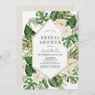 Witte Anthurium & Hibiscus Bloemen Vrijgezellenfee Kaart